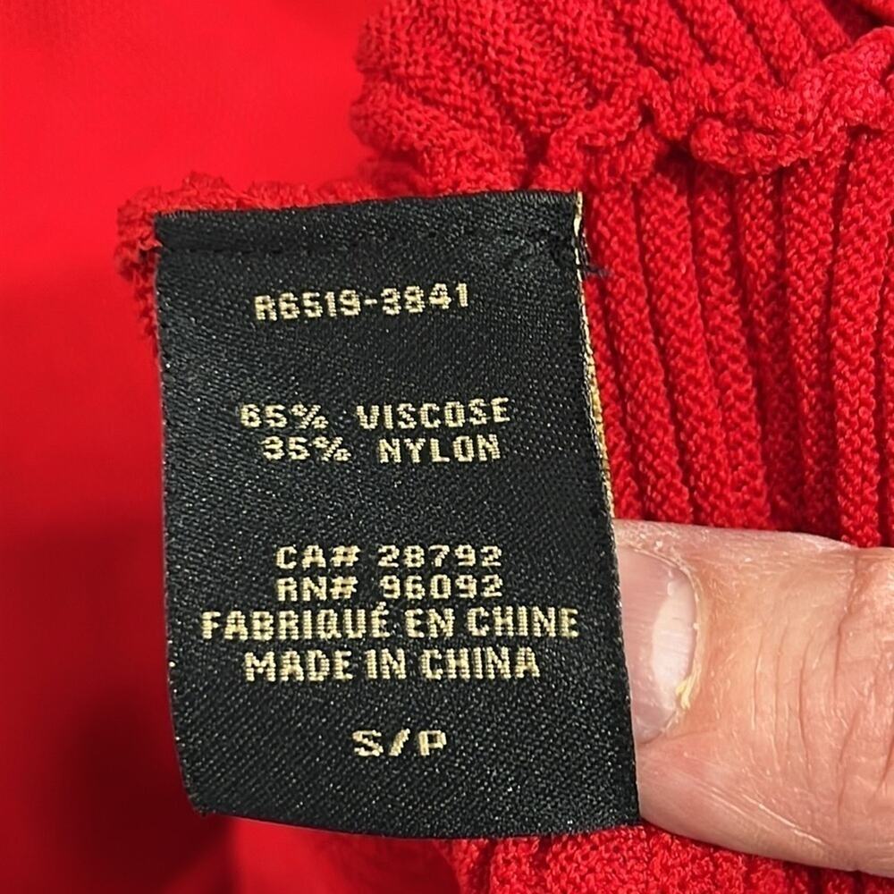 Renuar Women's Red Turtleneck Sweater Size S Old Money 90s Y2K Gilmore - Picture 8 of 12